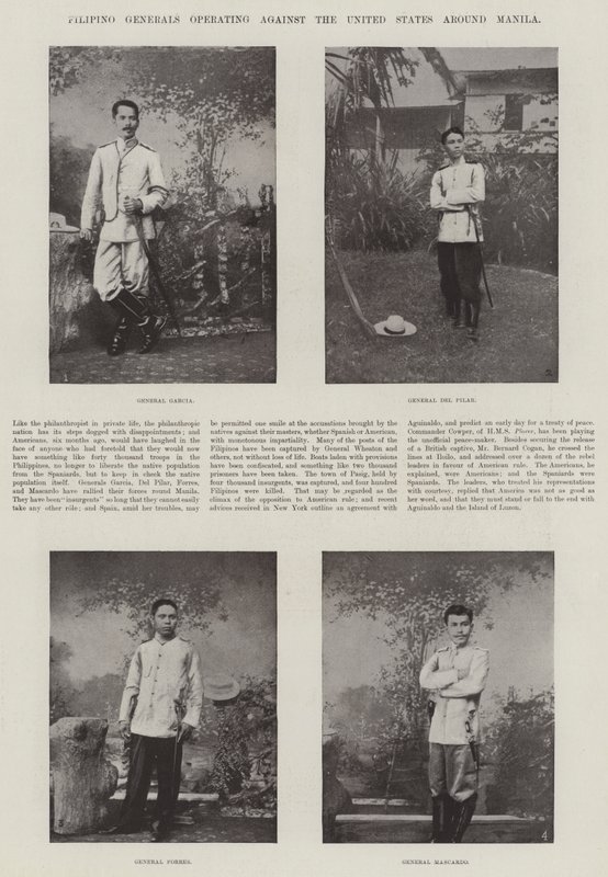 Filipino Generals operating against the United States around Manila by English Photographer