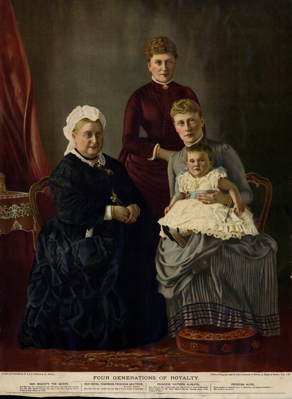 Four Generations of Royalty (Queen Victoria, Princess Beatrice, Princess Victoria Alberta and Princess Alice) by English Photographer