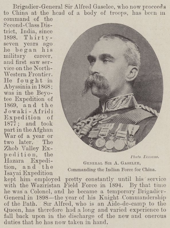 General Sir A Gaselee, Commanding the Indian Force for China by English Photographer