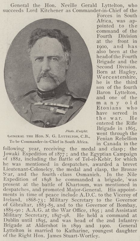 General the Honourable N G Lyttelton, CB, Commander-in-Chief in South Africa by English Photographer