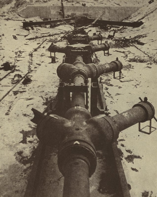 German Secret Weapon Intended to Fire Projectiles at London from Pipes Dug into Cliffs on the French Coast, Discovered by Allied Forces Advancing After the Normandy Landings, World War II by English Photographer