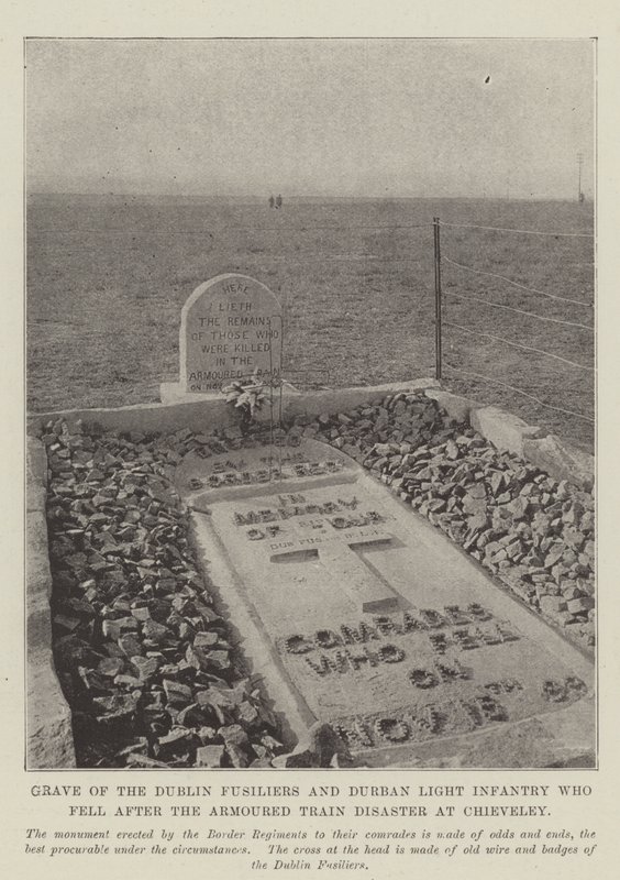 Grave of the Dublin Fusiliers and Durban Light Infantry who fell after the Armoured Train Disaster at Chieveley by English Photographer