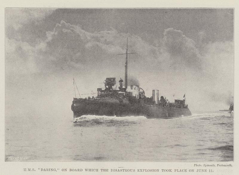 HMS Daring, on Board which the Disastrous Explosion took place on 11 June by English Photographer