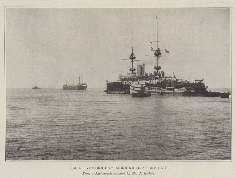 HMS Victorious aground off Port Said by English Photographer