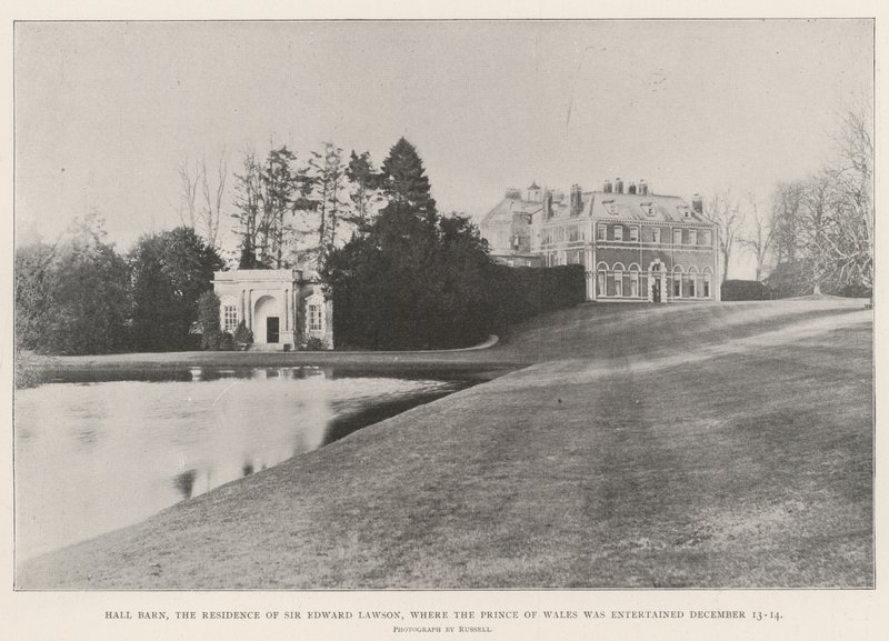 Hall Barn, the Residence of Sir Edward Lawson, Where the Prince of Wales was Entertained 13-14 December by English Photographer