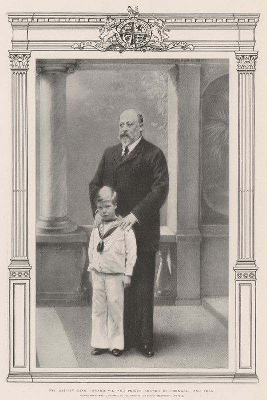 His Majesty King Edward VII and Prince Edward of Cornwall and York by English Photographer