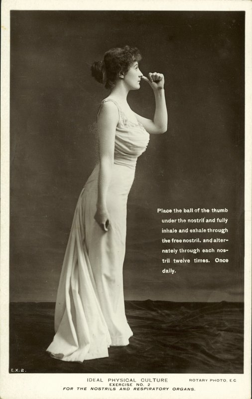 Ideal Physical Culture, Exercise No 2, For the Nostrils and Respiratory Organs by English Photographer