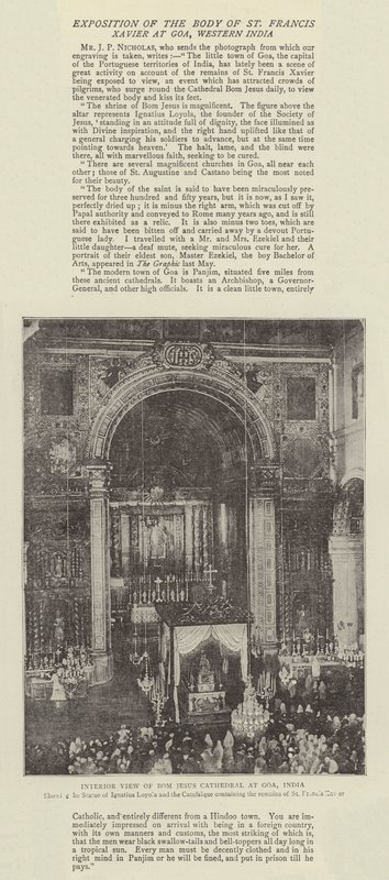 Interior View of Bom Jesus Cathedral at Goa, India by English Photographer