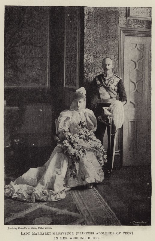 Lady Margaret Grosvenor (Princess Adolphus of Teck) in her Wedding Dress by English Photographer