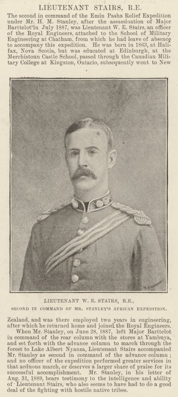 Lieutenant W E Stairs, Second in Command of Mr Stanleys African Expedition by English Photographer