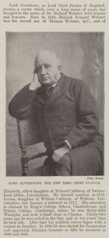 Lord Alverstone, the New Lord Chief Justice by English Photographer