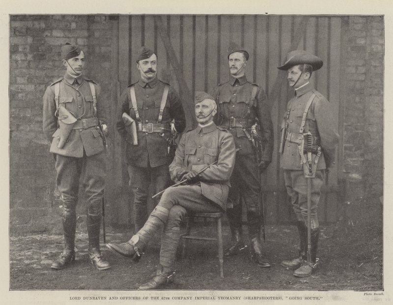 Lord Dunraven and Officers of the 67th Company Imperial Yeomanry (Sharpshooters), going South by English Photographer