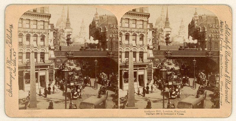 Ludgate Hill, Stereoscopic View by English Photographer