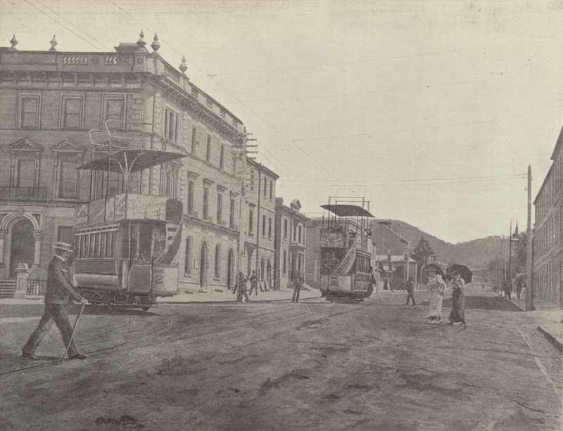 Macquarie Street, looking from the Cathedral, Hobart by English Photographer