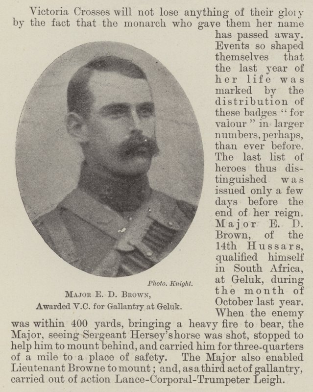 Major E D Brown, awarded VC for Gallantry at Geluk by English Photographer