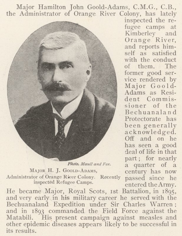 Major H J Goold-Adams, Administrator of Orange River Colony, Recently Inspected Refugee Camps by English Photographer