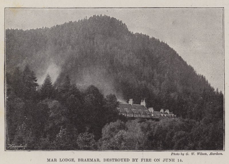 Mar Lodge, Braemar, destroyed by Fire on 14 June by English Photographer