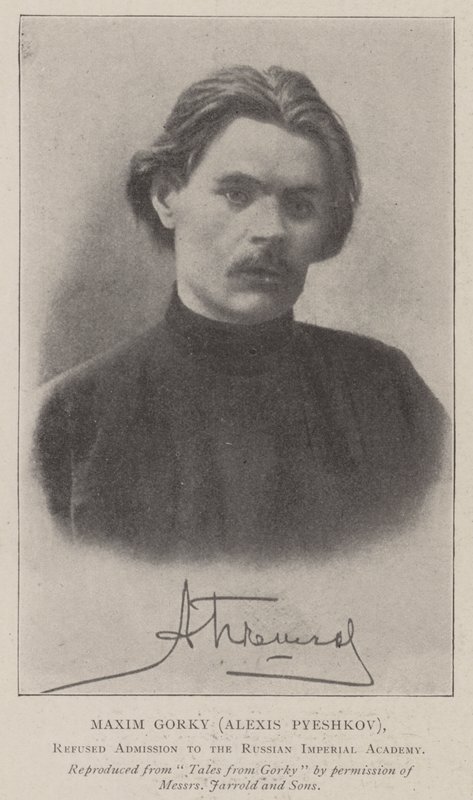 Maxim Gorky (Alexis Pyeshkov), Refused Admission to the Russian Imperial Academy by English Photographer