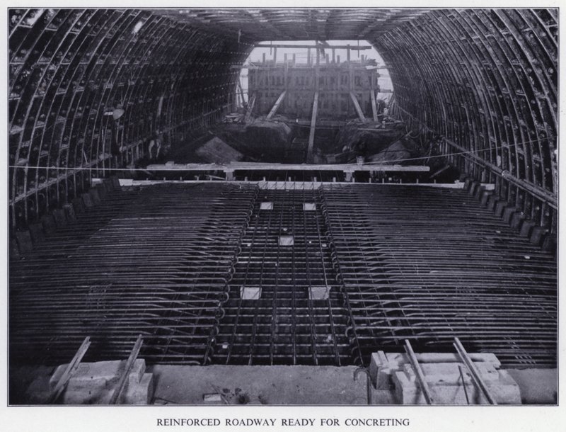 Mersey Tunnel: Reinforced Roadway Ready for Concreting by English Photographer