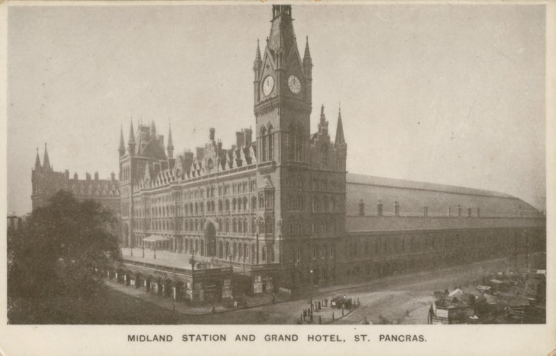 Midland Station and Grand Hotel, St Pancras, London by English Photographer