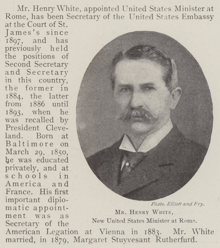 Mr Henry White, New United States Minister at Rome by English Photographer