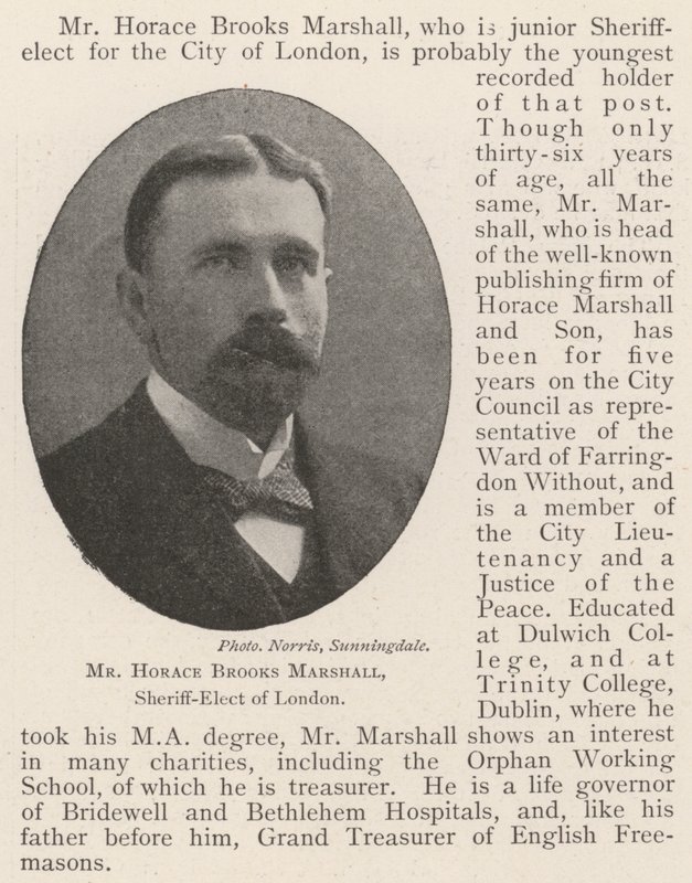 Mr Horace Brooks Marshall, Sheriff-Elect of London by English Photographer