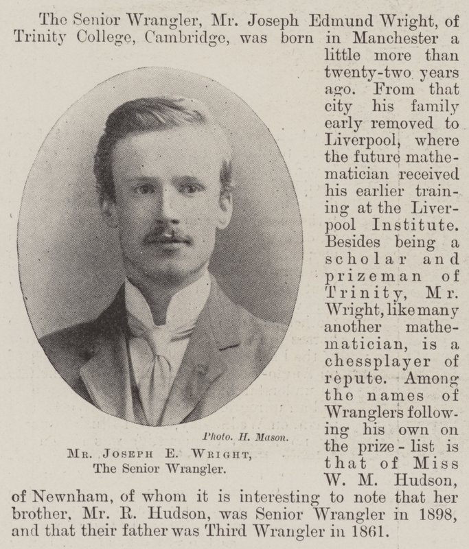 Mr Joseph E Wright, the Senior Wrangler by English Photographer