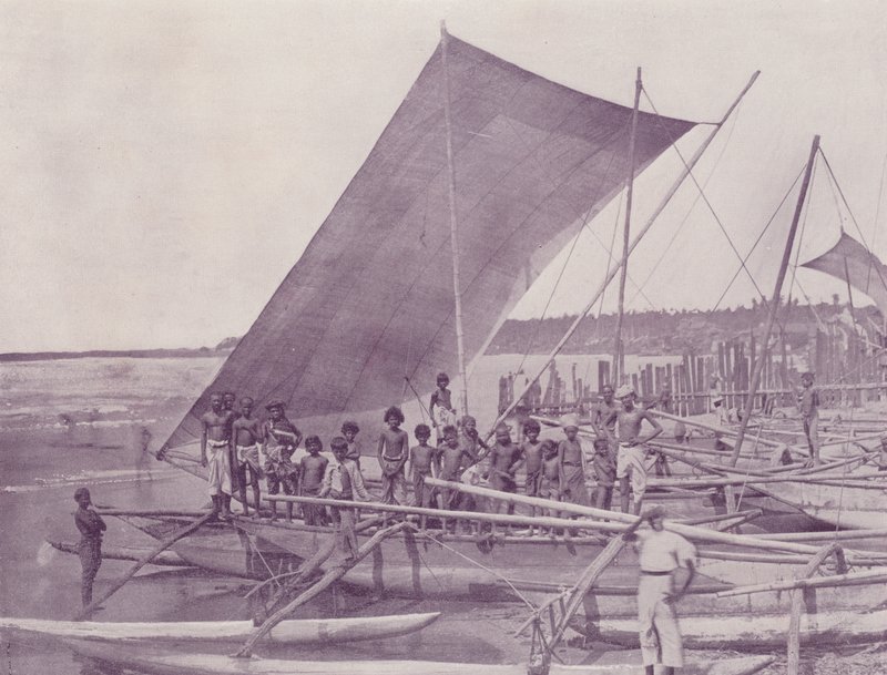 Native Fishing Boats, Ceylon by English Photographer