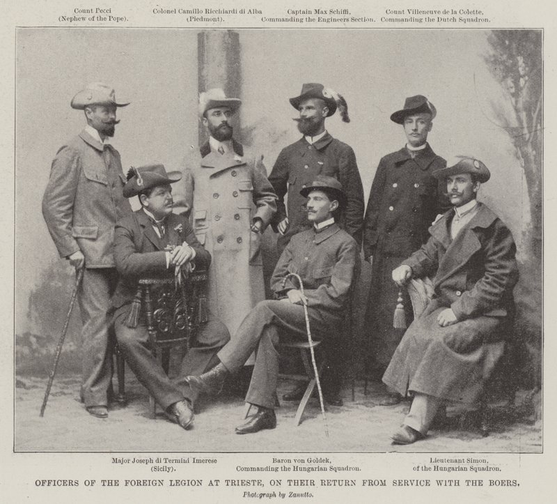 Officers of the Foreign Legion at Trieste, on their Return from Service with the Boers by English Photographer