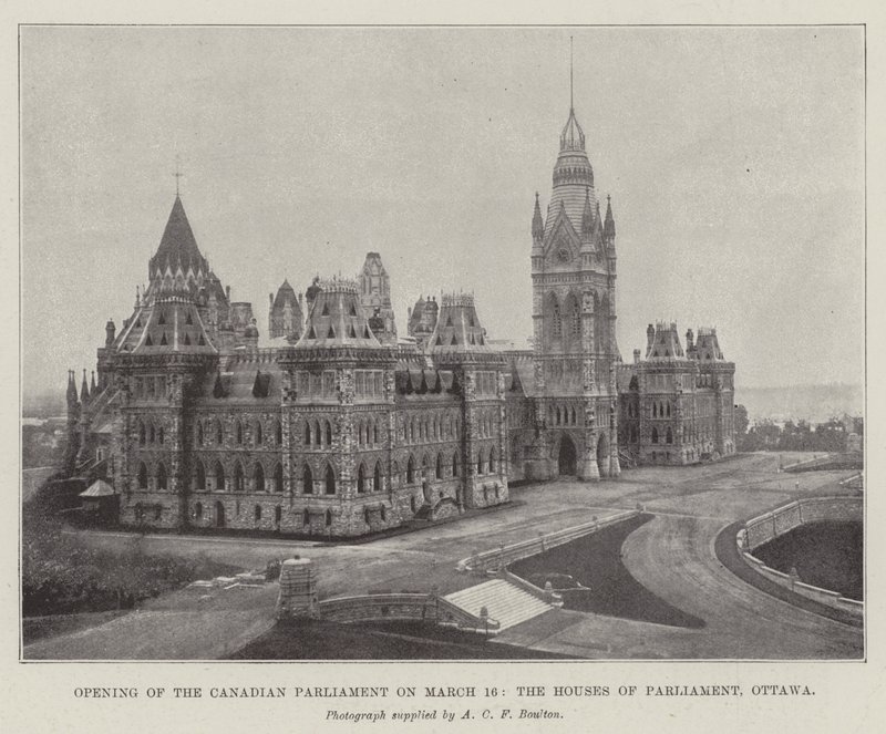 Opening of the Canadian Parliament on 16 March, the Houses of Parliament, Ottawa by English Photographer