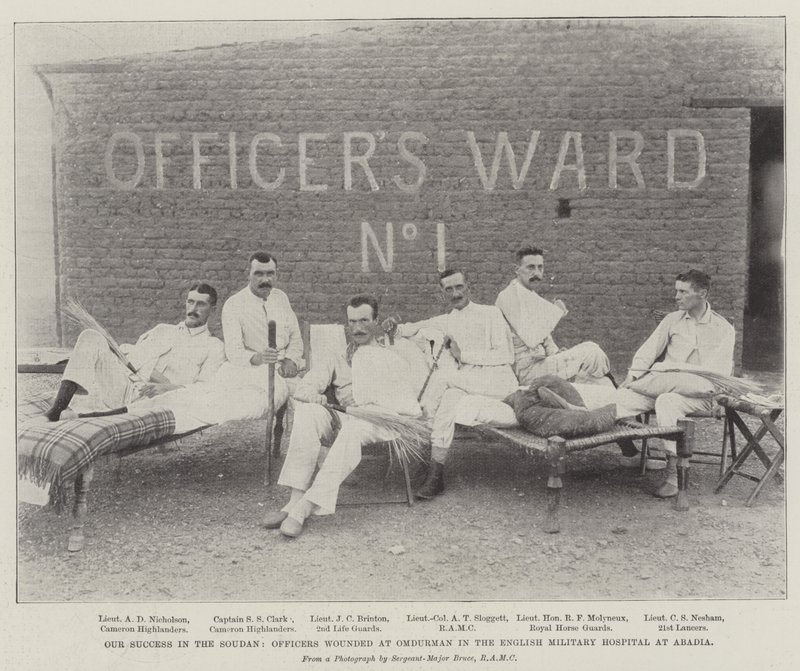 Our Success in the Soudan, Officers wounded at Omdurman in the English Military Hospital at Abadia by English Photographer