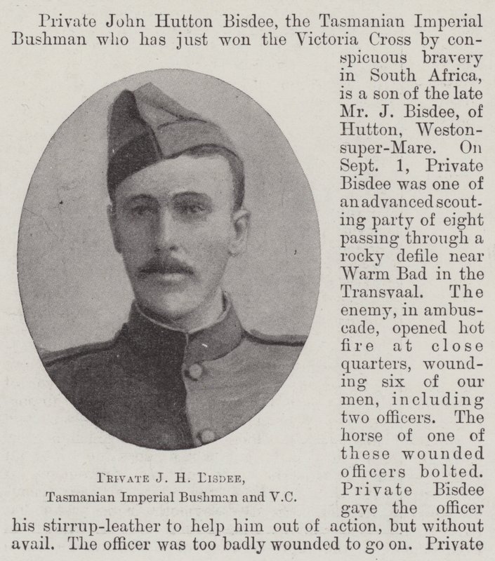 Private J H Bisdee, Tasmanian Imperial Bushman and VC by English Photographer