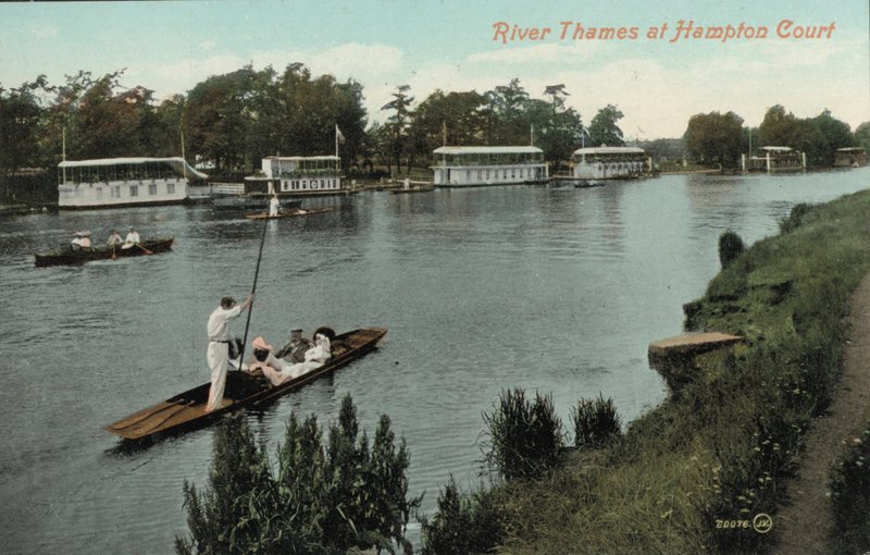 Punting on the river Thames and Hampton Court by English Photographer