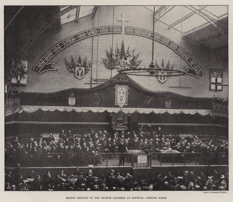 Recent Meeting of the Church Congress at Norwich, Opening Scene by English Photographer