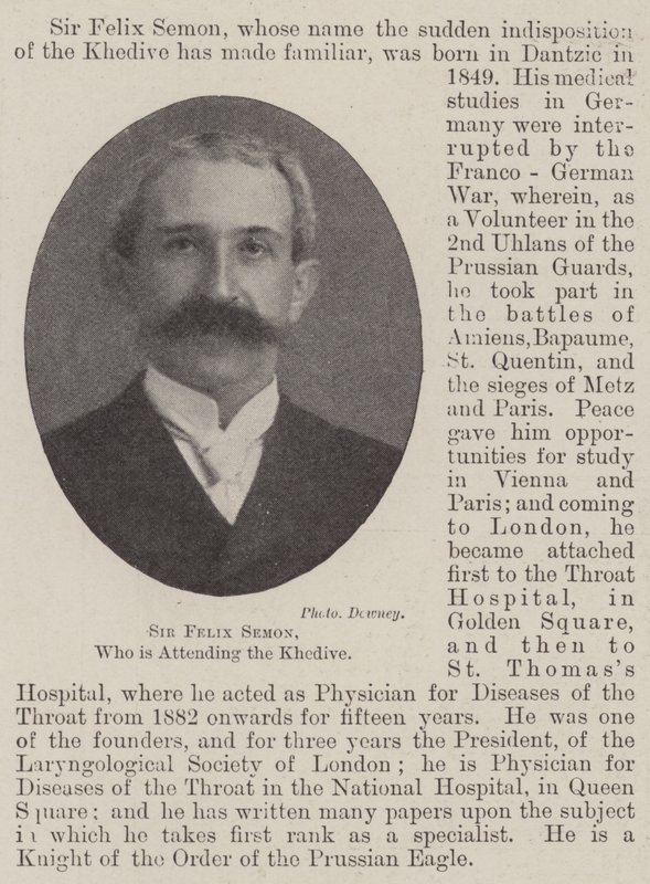 Sir Felix Semon, Who is Attending the Khedive by English Photographer