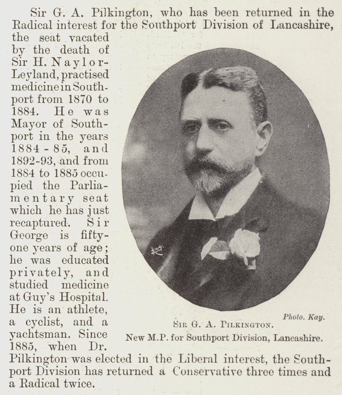 Sir G. A. Pilkington, New MP for Southport Division, Lancashire by English Photographer