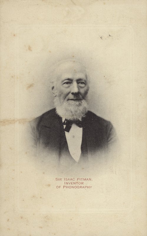 Sir Isaac Pitman (1813-1897), English inventor of Pitman shorthand writing by English Photographer