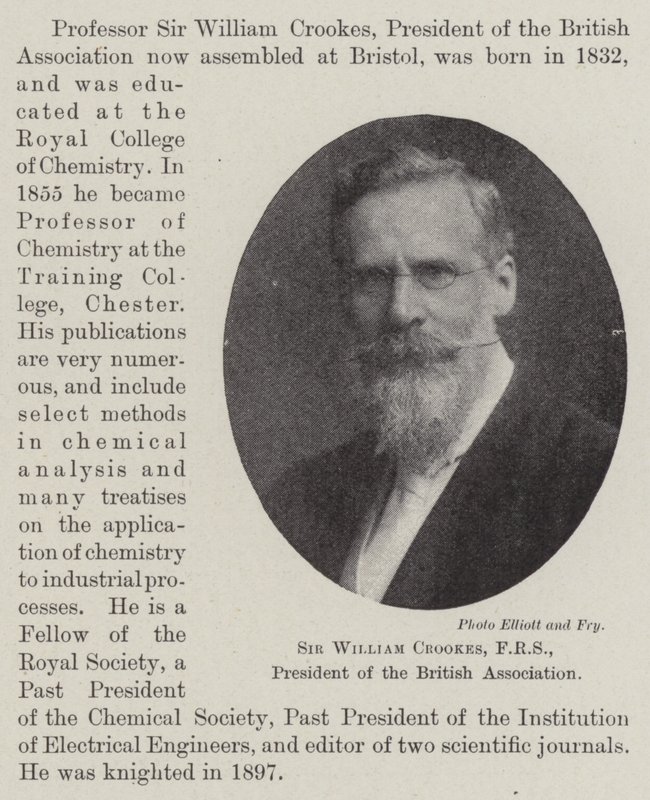 Sir William Crookes, FRS, President of the British Association by English Photographer