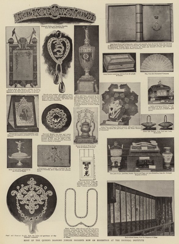 Some of the Queens Diamond Jubilee Presents now on Exhibition at the Imperial Institute by English Photographer