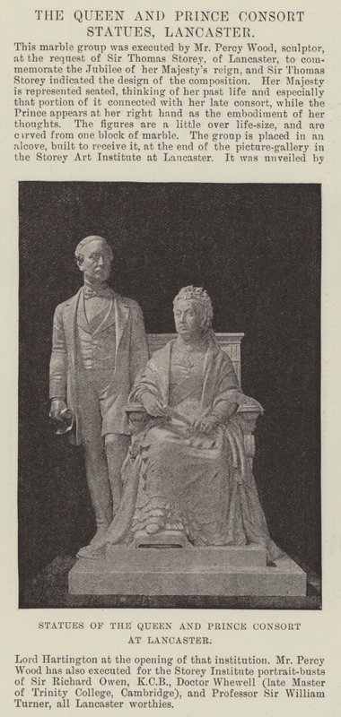 Statues of the Queen and Prince Consort at Lancaster by English Photographer