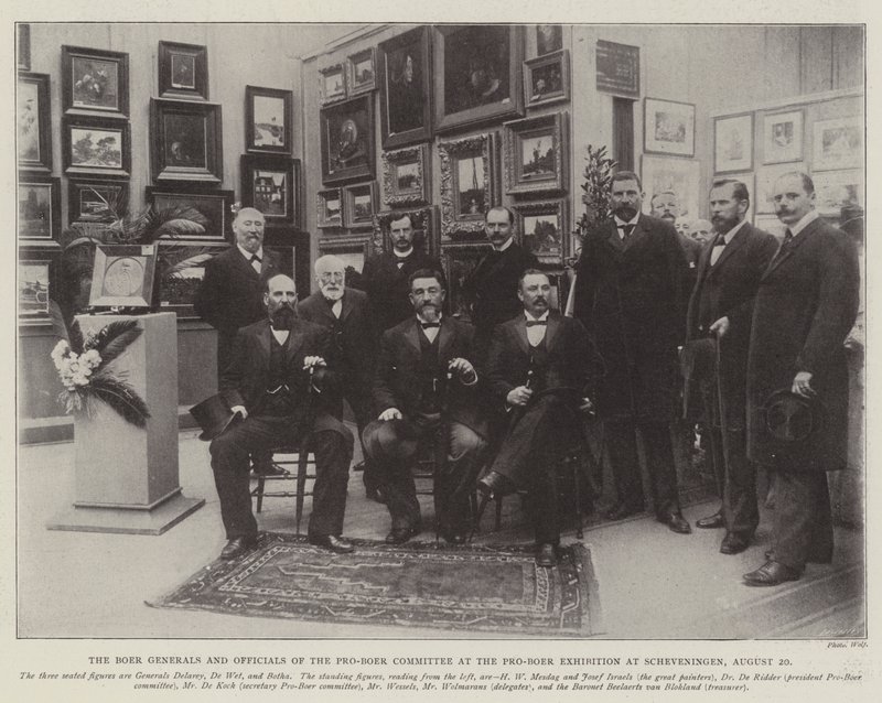 The Boer Generals and Officials of the Pro-Boer Committee at the Pro-Boer Exhibition at Scheveningen, 20 August by English Photographer