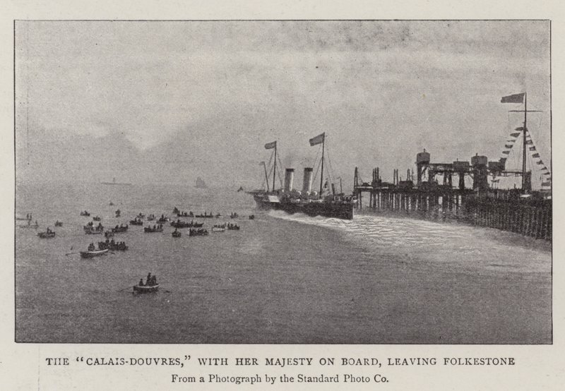 The Calais-Douvres, with Her Majesty on Board, Leaving Folkestone by English Photographer