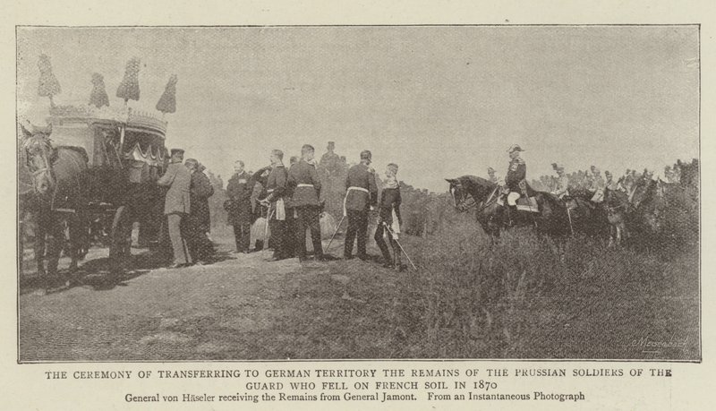 The Ceremony of Transferring to German Territory the Remains of the Prussian Soldiers of the Guard who fell on French Soil in 1870 by English Photographer