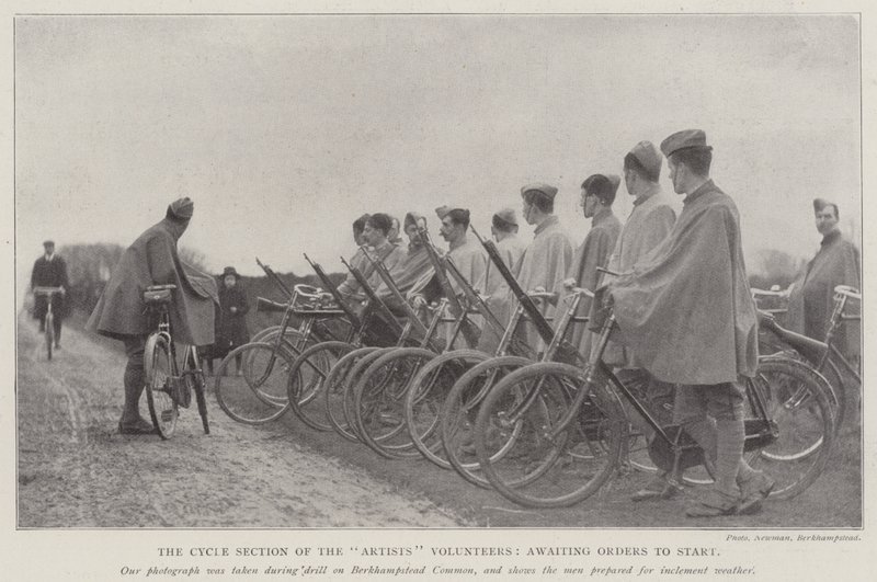 The Cycle Section of the Artists Volunteers, Awaiting Orders to Start by English Photographer