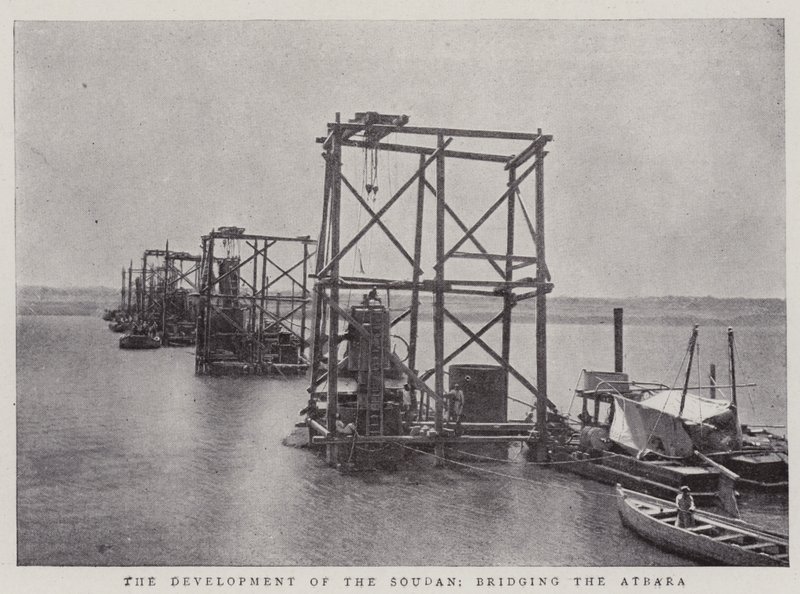 The Development of the Soudan, bridging the Atbara by English Photographer