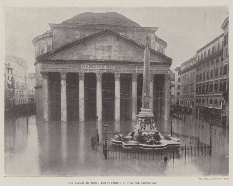 The Floods in Rome, the Pantheon during the Inundation by English Photographer