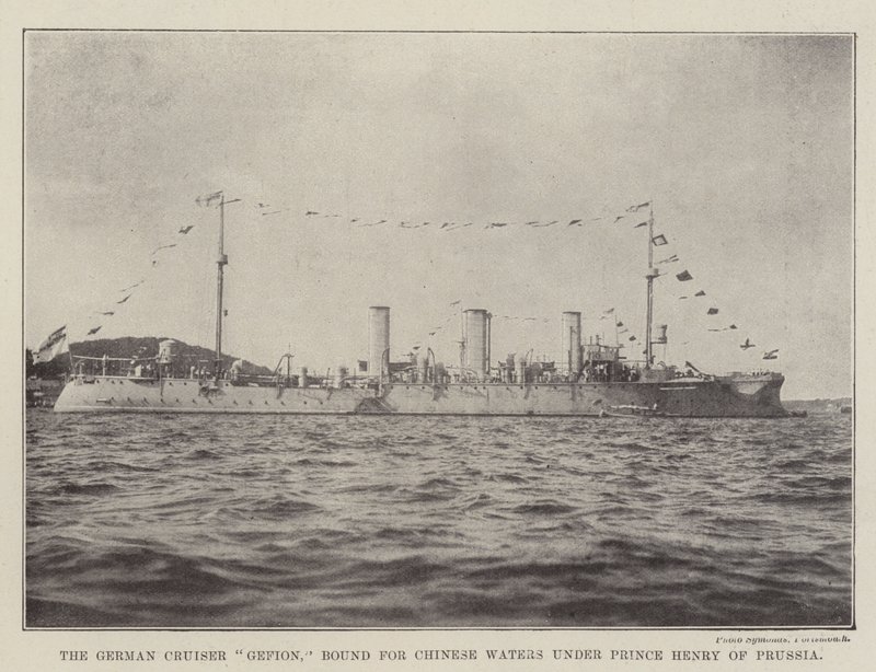 The German Cruiser Gefion, Bound for Chinese Waters Under Prince Henry of Prussia by English Photographer
