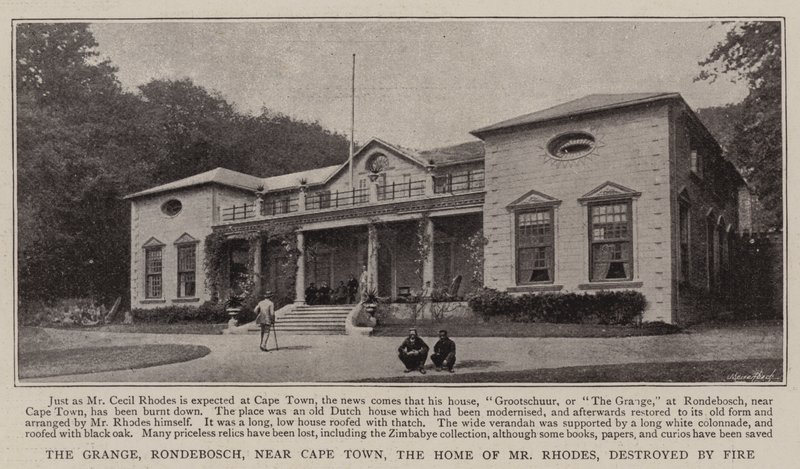 The Grange, Rondebosch, near Cape Town, the Home of Mr Rhodes, destroyed by Fire by English Photographer