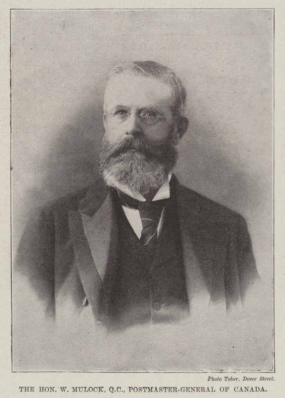 The Honourable W Mulock, QC, Postmaster-General of Canada by English Photographer