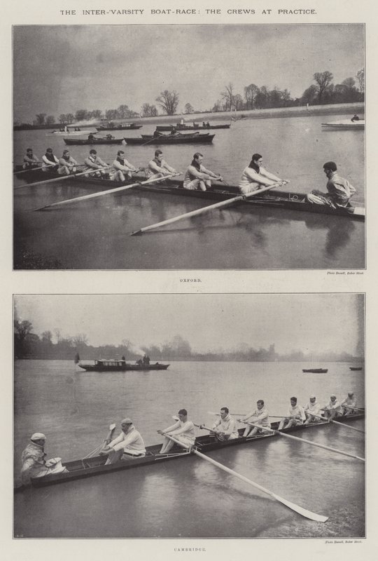 The Inter-Varsity Boat-Race, the Crews at Practice